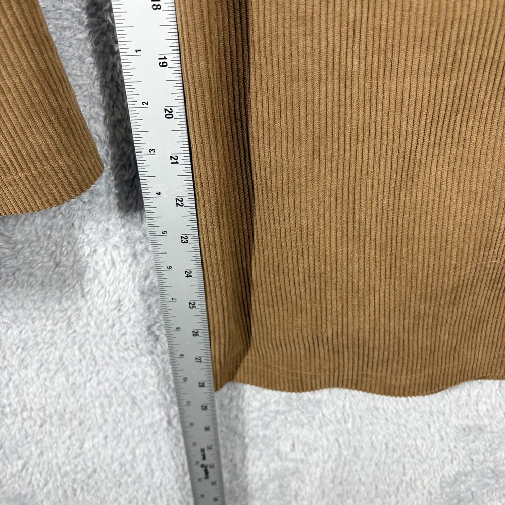 NEW Halara High Waisted Corduroy Casual Baggy Wide Leg Pant Size L Tan Comfort - Picture 4 of 6